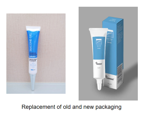 Replacement of old and new packaging